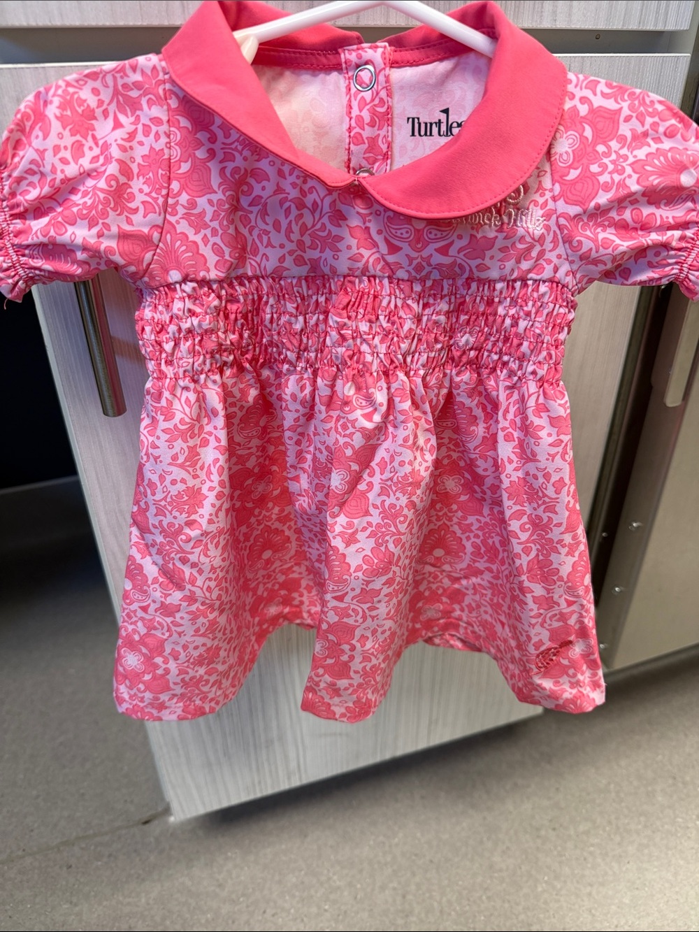 Turtles and Tees Kids Pink Floral Golf Dress